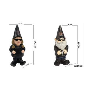 Homhi HD Sculpture Gnome Fairy Garden Outdoor Decor Statues Vintage Object Decorations Funny Ornament