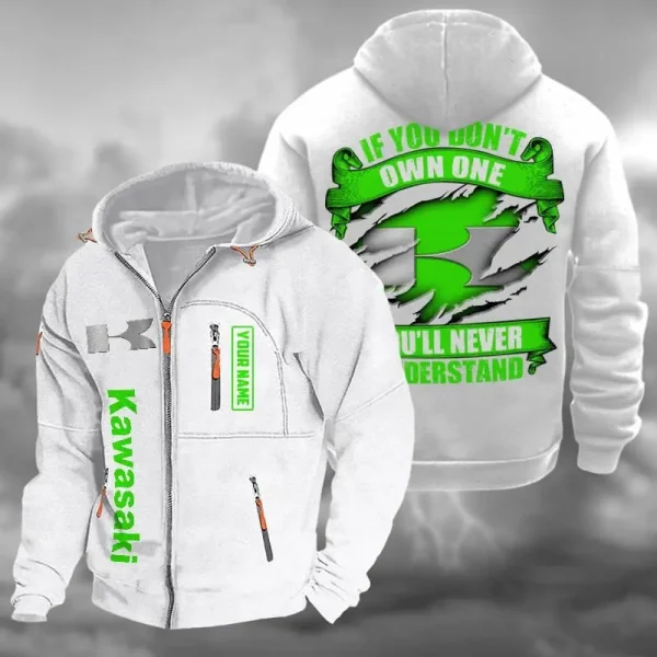 Kawasaki Hooded Cardigan Zip Hoodie VD2DZH020 - Image 2