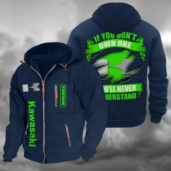 Kawasaki Hooded Cardigan Zip Hoodie VD2DZH020 - Image 3