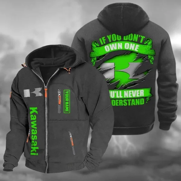 Kawasaki Hooded Cardigan Zip Hoodie VD2DZH020 - Image 4