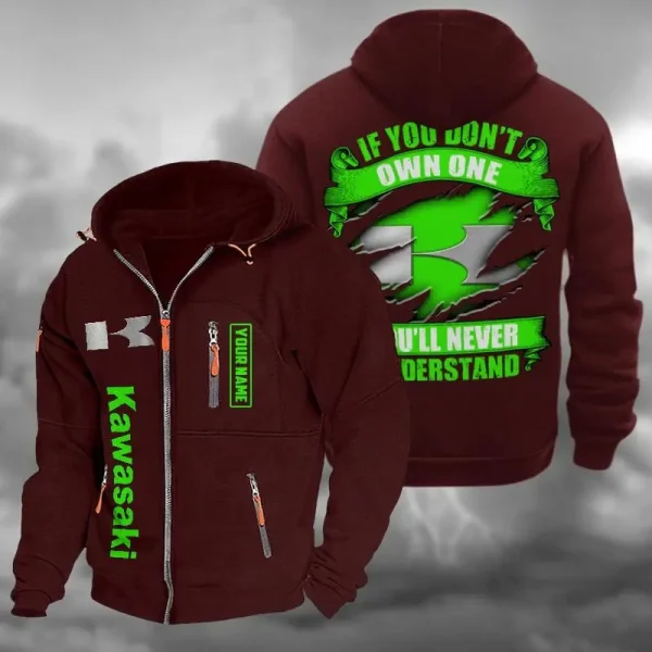 Kawasaki Hooded Cardigan Zip Hoodie VD2DZH020 - Image 5