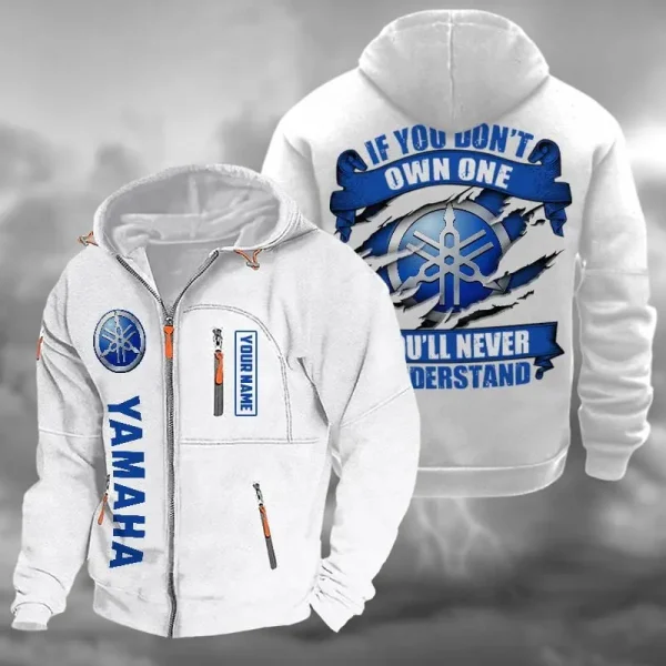 Yamaha Blue Hooded Cardigan Zip Hoodie VD2DZH045 - Image 2
