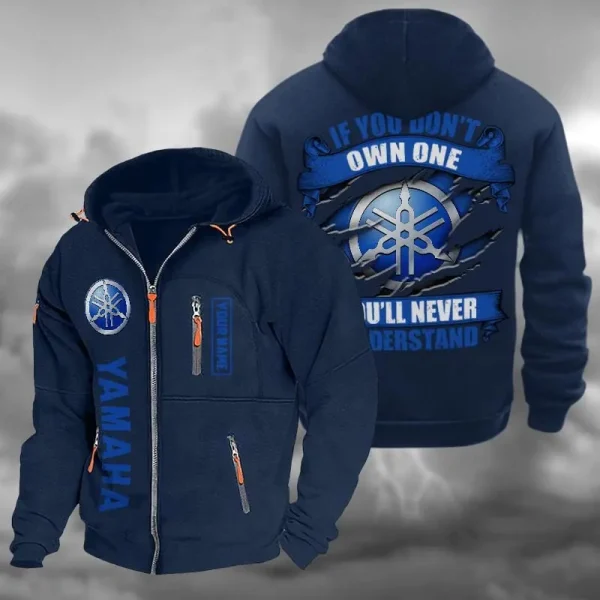 Yamaha Blue Hooded Cardigan Zip Hoodie VD2DZH045 - Image 3