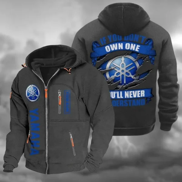 Yamaha Blue Hooded Cardigan Zip Hoodie VD2DZH045 - Image 4