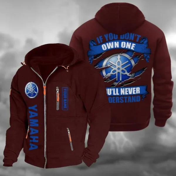 Yamaha Blue Hooded Cardigan Zip Hoodie VD2DZH045 - Image 5
