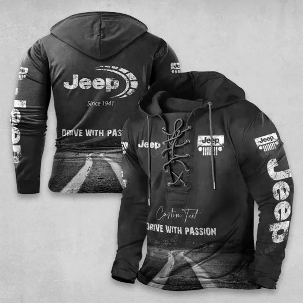 Jeep Lace Up Men Hoodie VD3DLUMH001