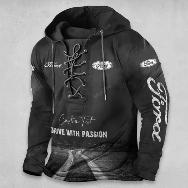 Ford Lace Up Men Hoodie VD3DLUMH005 - Image 2