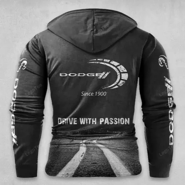 Dodge Lace Up Men Hoodie VD3DLUMH035 - Image 3