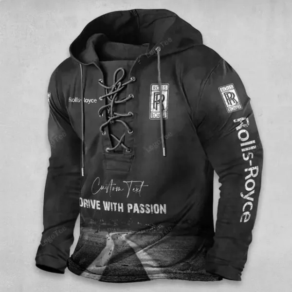 Rolls Royce Lace Up Men Hoodie VD3DLUMH045 - Image 2