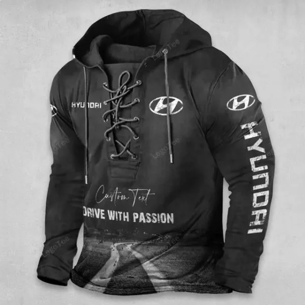 Hyundai Lace Up Men Hoodie VD3DLUMH071 - Image 2
