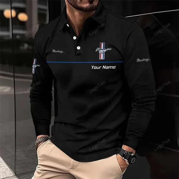 Ford-Mustang Long Sleeve Polo Shirt VDLSPS058