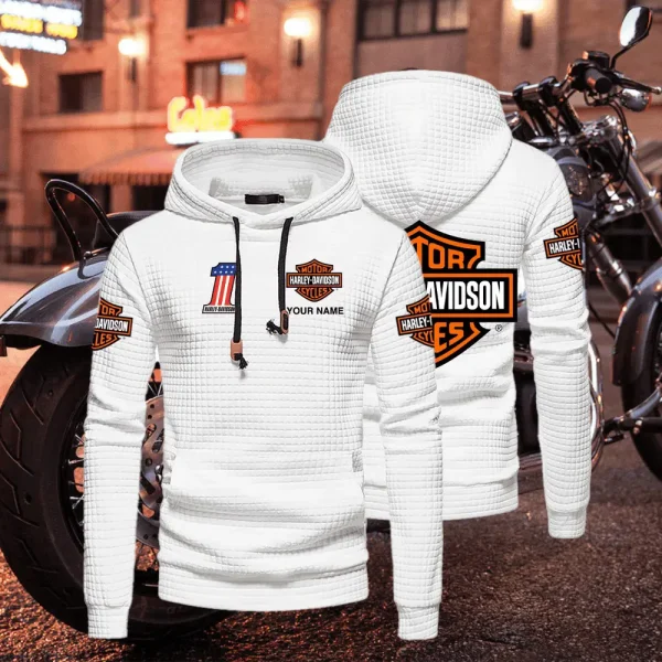 Harley Davidson New Waffle Hoodie White VDNWH001