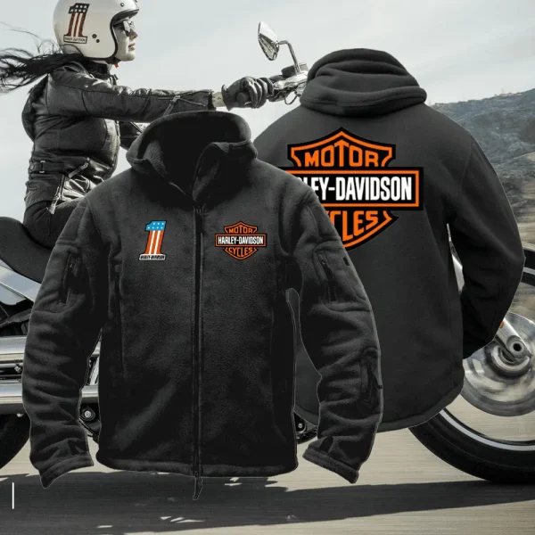 Harley Davidson Fleece Tactical Jacket Outdoors Black VDFTJO001