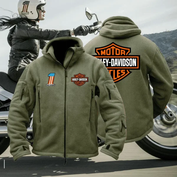 Harley Davidson Fleece Tactical Jacket Outdoors Green VDFTJO001