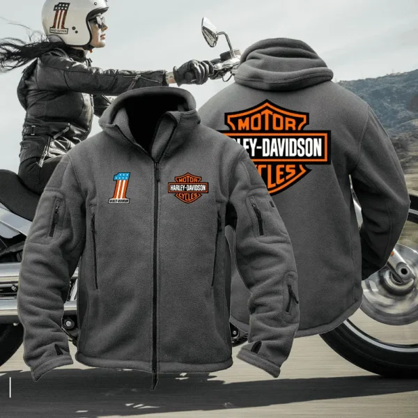 Harley Davidson Fleece Tactical Jacket Outdoors Gray VDFTJO001