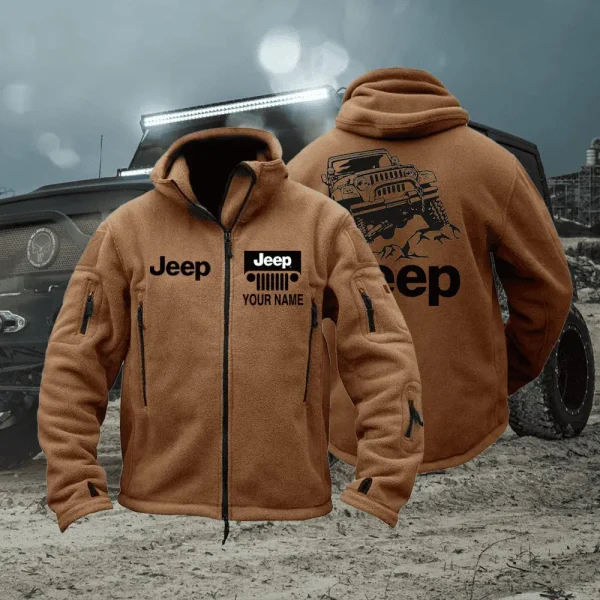Jeep Fleece Tactical Jacket Outdoors Brown VDFTJO003