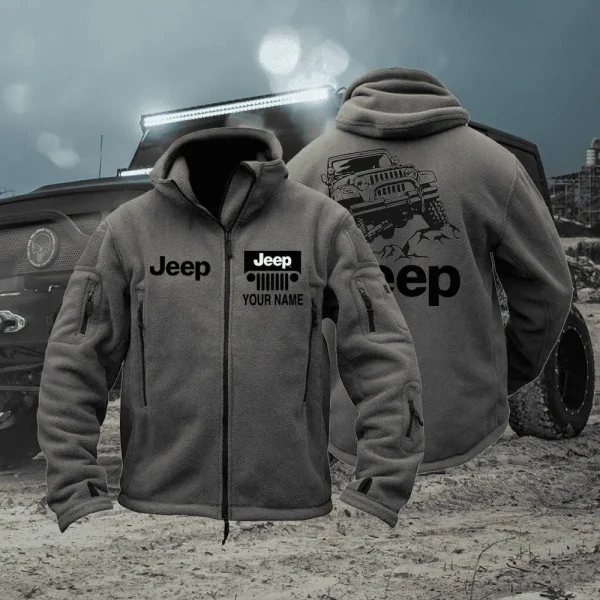Jeep Fleece Tactical Jacket Outdoors Gray VDFTJO003