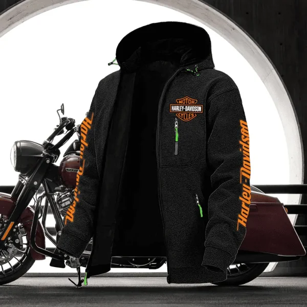 Harley Davidson Zip Hoodies Black VD2DZH060