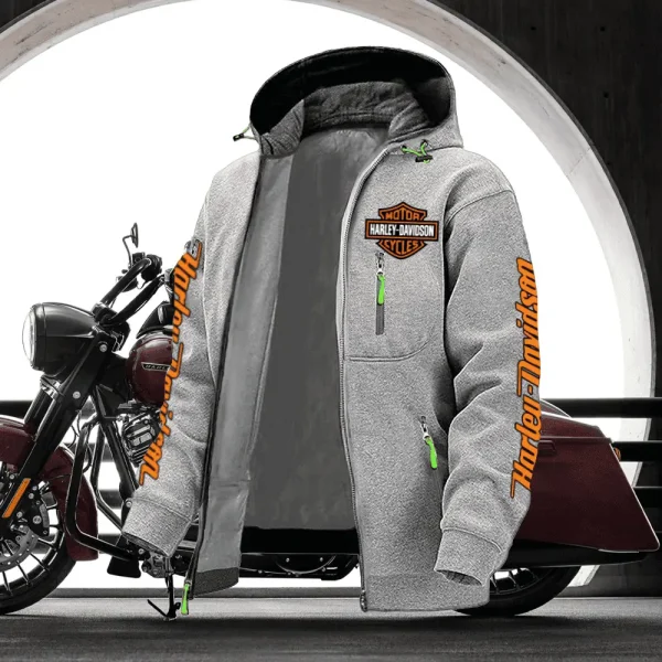 Harley Davidson Zip Hoodies Light Gray VD2DZH060