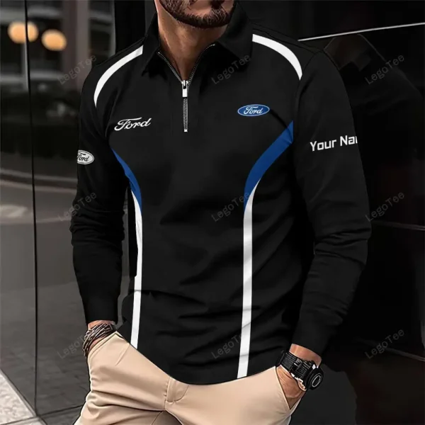 Ford Long Sleeve Polo Shirt VDLSPS227 - Image 2