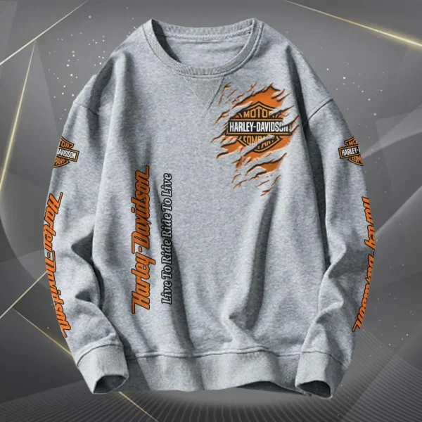 Harley Davidson Scratch Rip Pattern Sweatshirt VD2DSW001