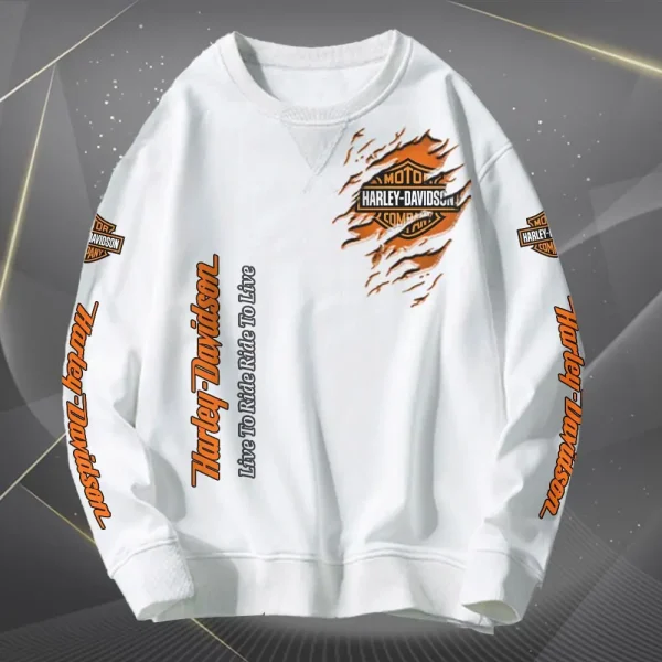 Harley Davidson Scratch Rip Pattern Sweatshirt VD2DSW001 - Image 3