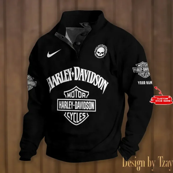 Harley Davidson Double Breasted Stand Collar Hoodies VDSPS143