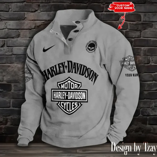 Harley Davidson Double Breasted Stand Collar Hoodies VDSPS144