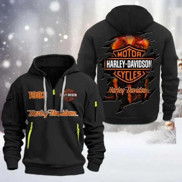 Harley Davidson Heavy Black Hoodie VDHD920