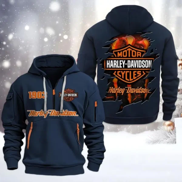 Harley Davidson Heavy Navy Hoodie VDHVH920