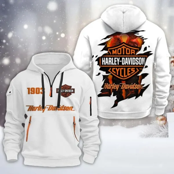 Harley Davidson Heavy White Hoodie VDHVH920