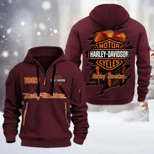 Harley Davidson Heavy Wine RedHoodie VDHVH920