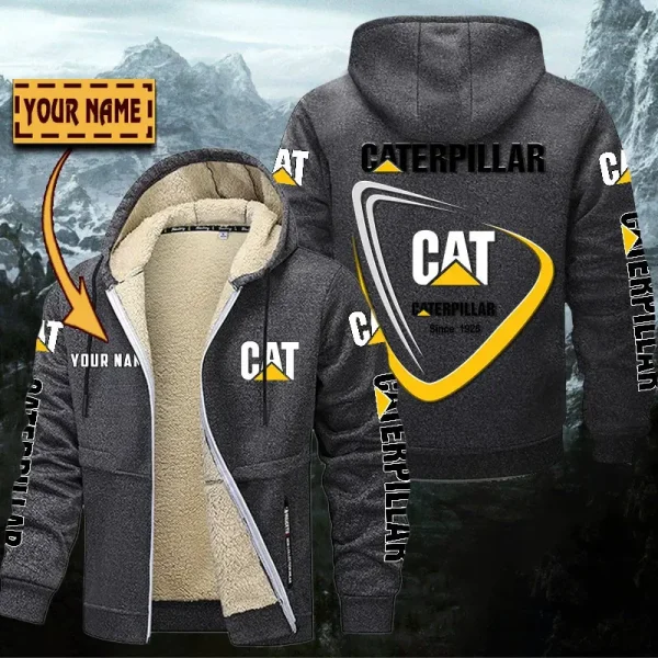 Caterpillar Inc Hoodie Zip Velvet Coat WINHZVC20155 - Image 3