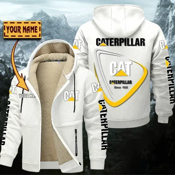 Caterpillar Inc Hoodie Zip Velvet Coat WINHZVC20155 - Image 7