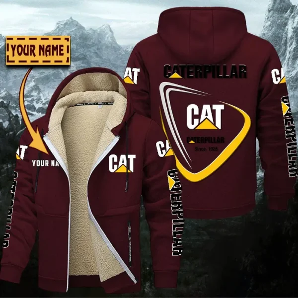 Caterpillar Inc Hoodie Zip Velvet Coat WINHZVC20155 - Image 8