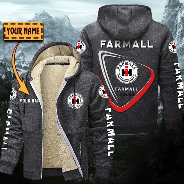 Farmall Hoodie Zip Velvet Coat WINHZVC20168