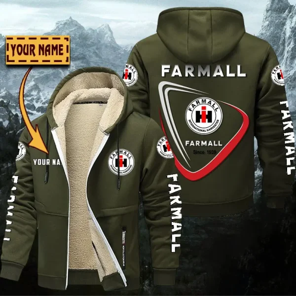 Farmall Hoodie Zip Velvet Coat WINHZVC20168 - Image 2