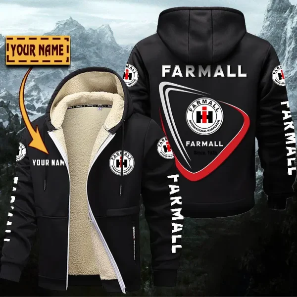 Farmall Hoodie Zip Velvet Coat WINHZVC20168 - Image 3