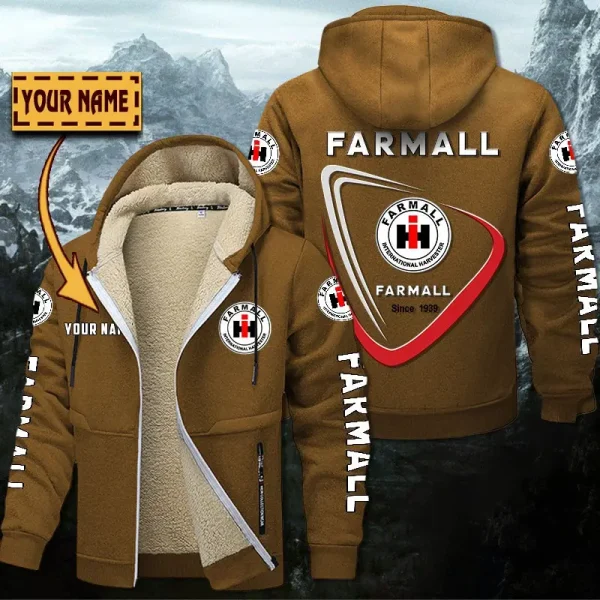 Farmall Hoodie Zip Velvet Coat WINHZVC20168 - Image 4