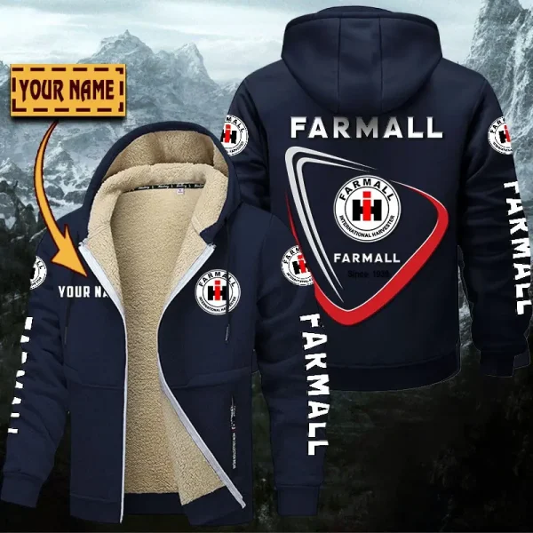 Farmall Hoodie Zip Velvet Coat WINHZVC20168 - Image 6