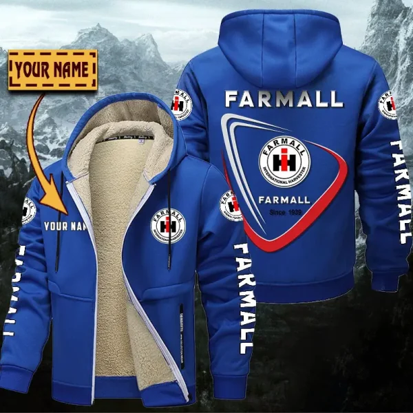 Farmall Hoodie Zip Velvet Coat WINHZVC20168 - Image 7