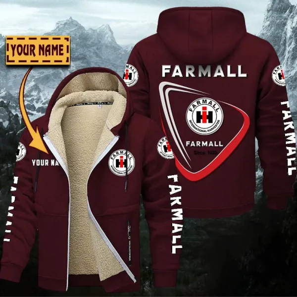 Farmall Hoodie Zip Velvet Coat WINHZVC20168 - Image 9