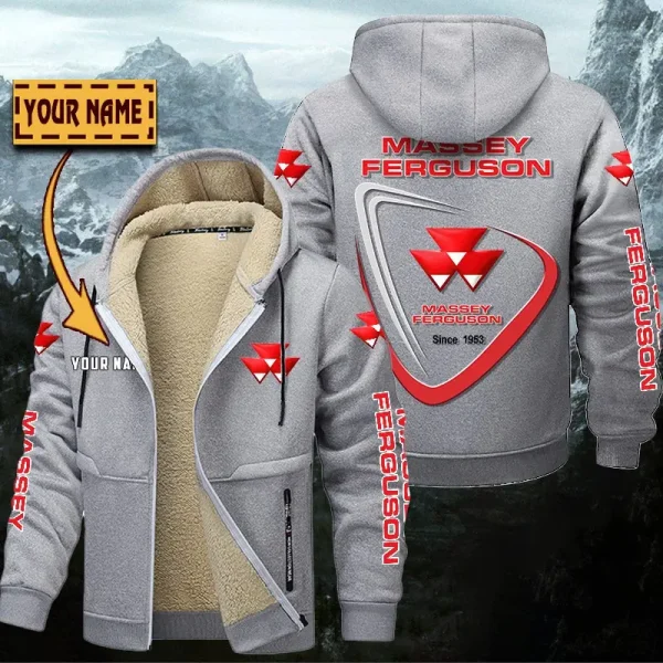 Massey Ferguson Hoodie Zip Velvet Coat WINHZVC20159 - Image 2