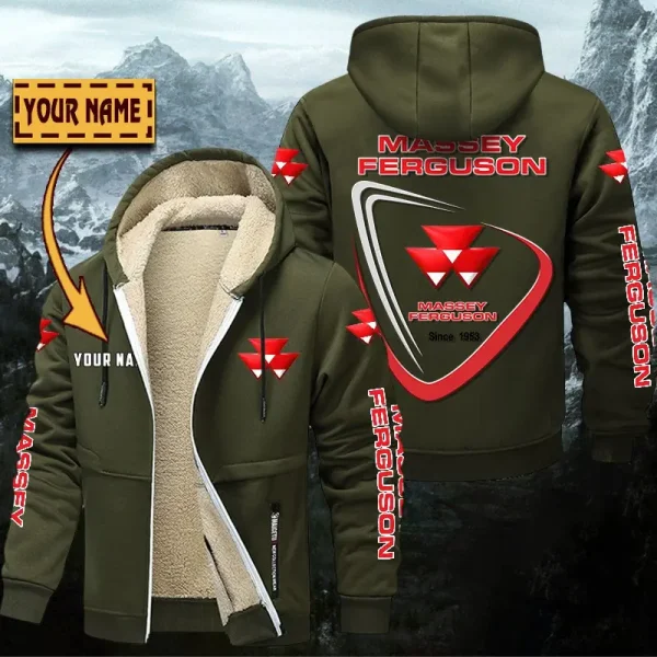 Massey Ferguson Hoodie Zip Velvet Coat WINHZVC20159 - Image 3