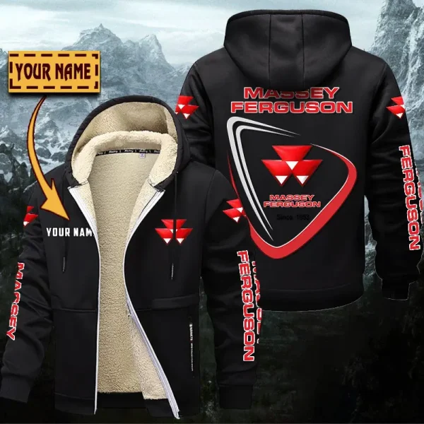 Massey Ferguson Hoodie Zip Velvet Coat WINHZVC20159 - Image 4