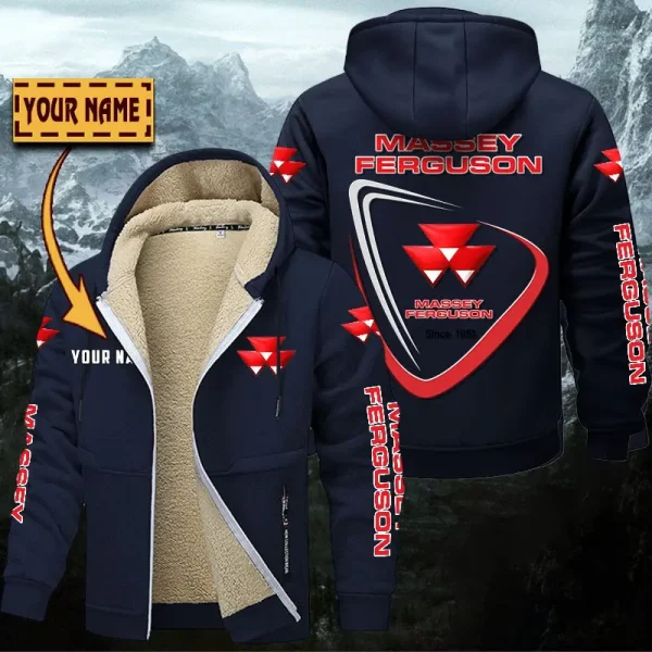 Massey Ferguson Hoodie Zip Velvet Coat WINHZVC20159 - Image 7