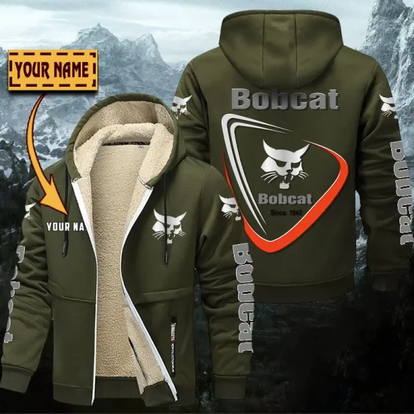 Bobcat Hoodie Zip Velvet Coat WINHZVC20163 - Image 2