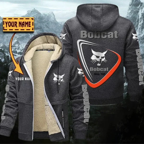 Bobcat Hoodie Zip Velvet Coat WINHZVC20163 - Image 4