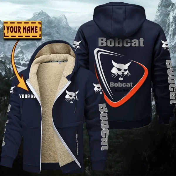 Bobcat Hoodie Zip Velvet Coat WINHZVC20163 - Image 6