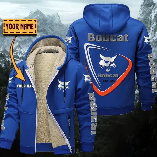 Bobcat Hoodie Zip Velvet Coat WINHZVC20163 - Image 7